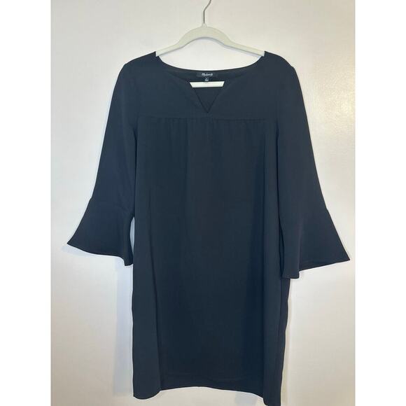 Madewell Womens Flutter Sleeve Black Capsule LBD Career Chic Corpcore Size Small - Picture 3 of 9